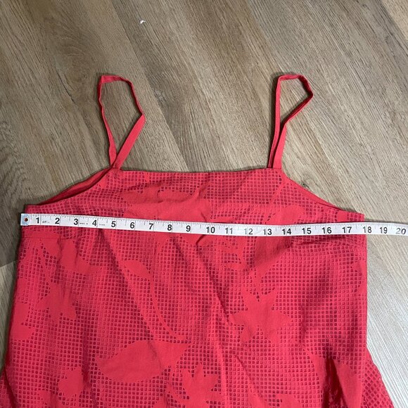 HATCH Paola Midi Dress brick red size 1 S small maternity Ruffled Burnout voile - Picture 7 of 10